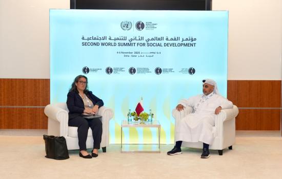 المؤسسة القطرية للعمل الاجتماعي تعقد لقاءات ثنائية مع عدد من القيادات الأممية وتنظم جلسة حول “الوفاء بالحقوق” ضمن القمة العالمية الثانية للتنمية الاجتماعية
